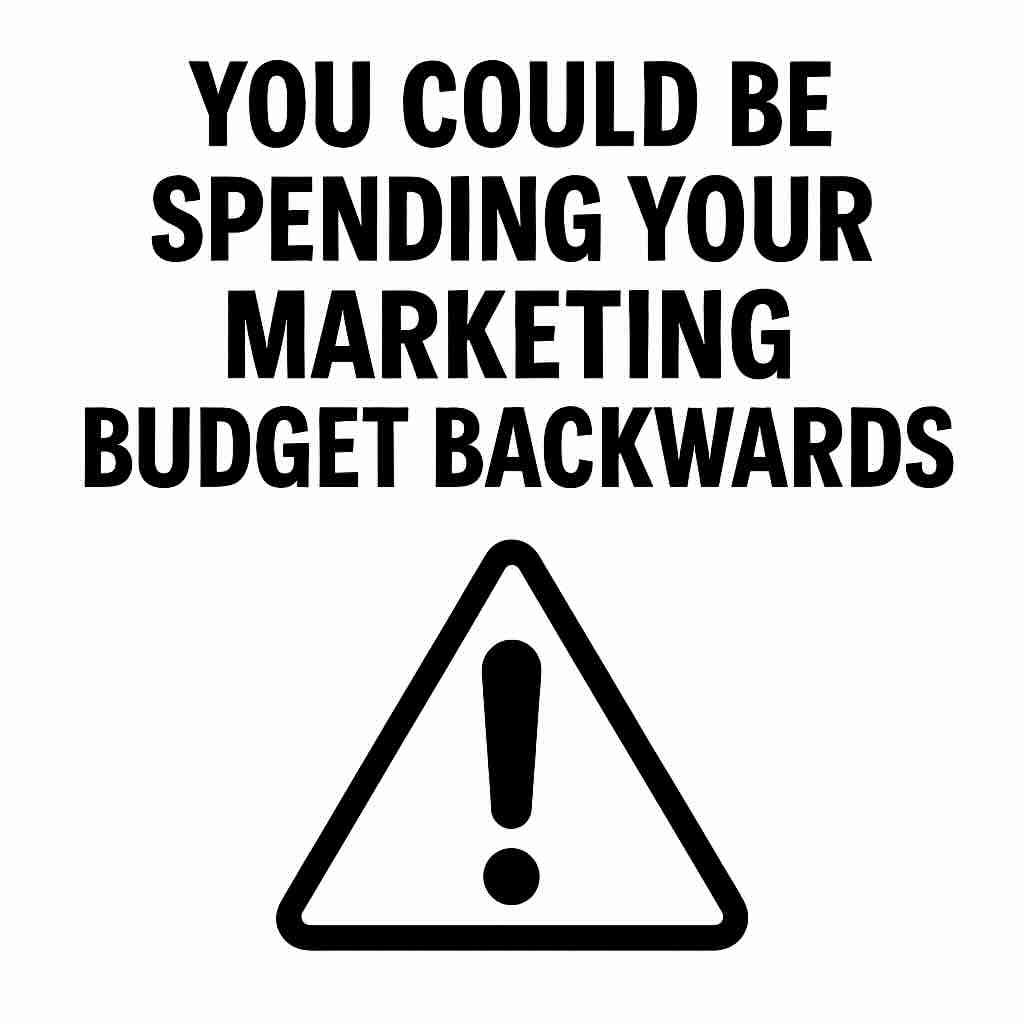You could be spending your marketing budget backwards warning graphic