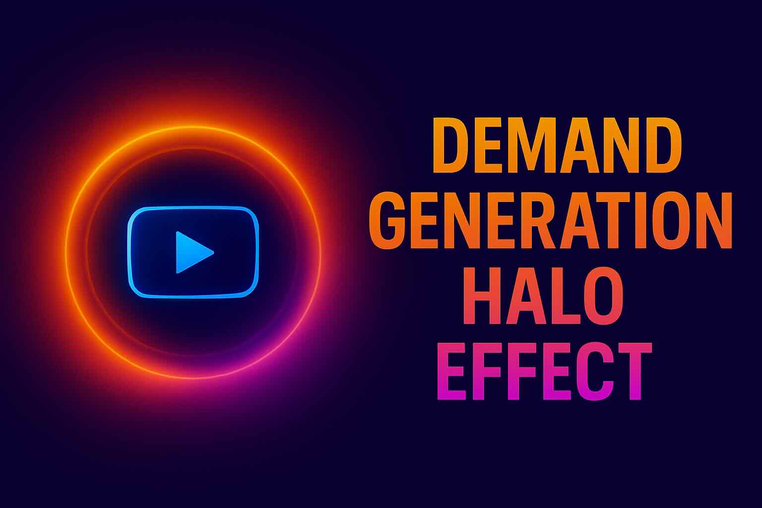 Futuristic halo pulse visualizing hidden ROI from video demand-gen campaigns and untracked conversions.