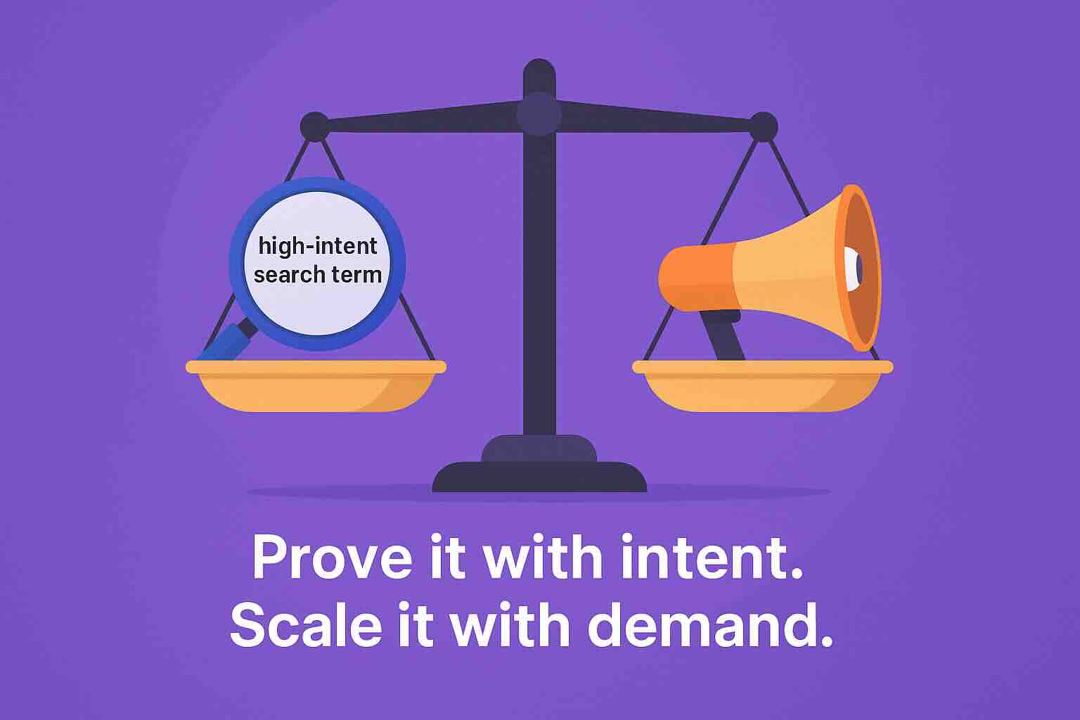 Balanced scale of high-intent search term and demand generation
